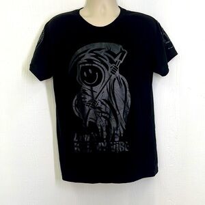 Fresh Laundry - Don’t Kill My Vibe Smiley Grim Reaper Black Short Sleeve T Large